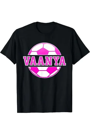 Soccer Sports Fan Gifts Vaanya Name Girls Soccer Play Football Sports Fan Balls T-Shirt