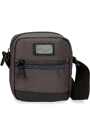 Pepe Jeans Iron Crossbody Bag Gray 15x19,5x6 cm Polyester with Synthetic Leather details