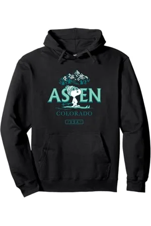 Peanuts Snoopy Mountain Skiing Aspen Colorado USA Pullover Hoodie