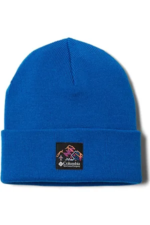 Columbia Unisex City Trek Heavyweight Beanie, Bright Indigo/Heritage Patch, One Size