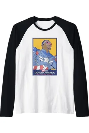 Marvel Captain America: Brave New World Cap Face Poster Raglan Baseball Tee