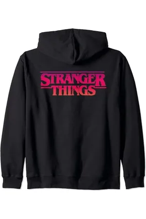 Stranger Things Logo Fade Sunset Retro Silhouette Fan Art Zip Hoodie