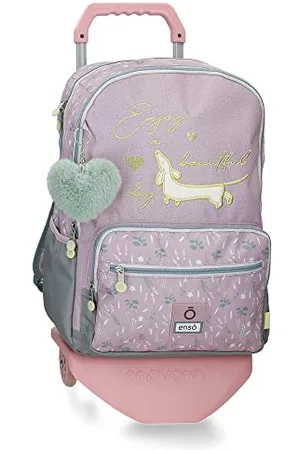 Enso Beautiful day Double Compartment School Backpack with Purple Trolley 32x44x17 cms Polyester 23.94L