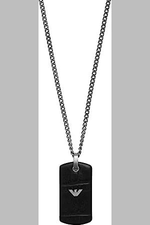 Emporio Armani Necklace for Men Essential, L 525mm x W 18.7mm x H 3.5mm Gunmetal Stainless Steel Necklace, EGS2781060