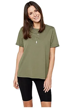 Pieces® Ria Fold Up Solid Short Sleeve T-shirt XS