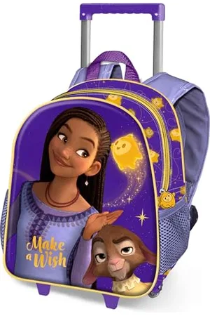 Disney Wish Star-Small 3D Backpack with Wheels, Lilac, 26 x 34 cm, Capacity 12.5 L