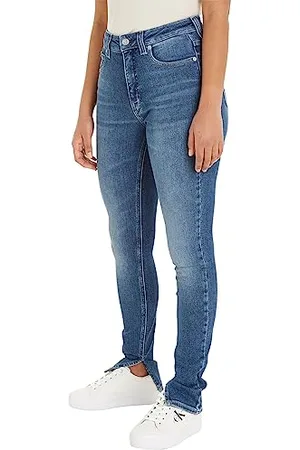 Calvin Klein Women Jeans High Rise Ankle Skinny Fit, (Denim Dark), 36W / 32L