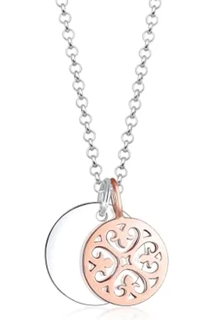 Elli Necklace Bi Color Ornament Kreis 925 Sterling Silber