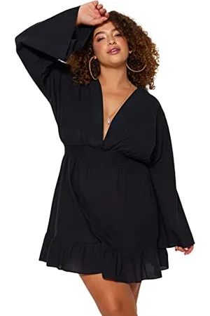 Trendyol Women Skater Relaxed fit Woven Plus Size Dress, ,44
