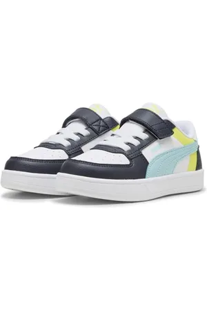 PUMA CAVEN 2.0 Block AC+ PS Sneaker, White-Safe Lake-New Navy, 10 UK Child