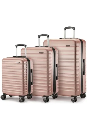 AmazonBasics Hardside Suitcase Set - 3 Piece Expandable Luggage Set (55, 68, 78 cm), ABS Anti-Scratch Shell, 4-Wheel Spinner