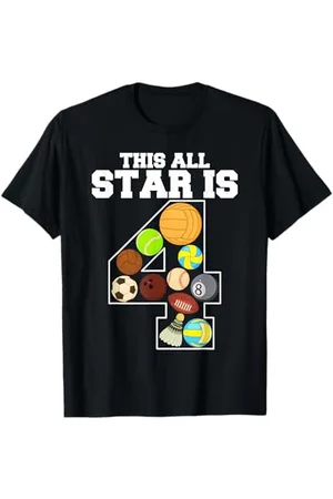 Birthday Gift Co. Kids 4 Year Old Sports Star Birthday Party All Sport 4th T-Shirt