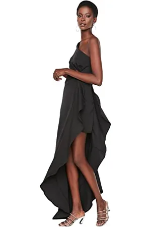 Trendyol FeMan Glam Maxi Asymmetric Regular fit Woven Evening Dress, ,34