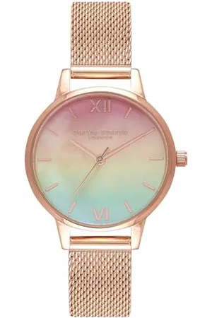 Olivia Burton Analogue Quartz Watch for Women with Rose Gold Colored Stainless Steel Bracelet - OB16RB25
