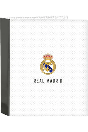 Safta Real Madrid 1st Team 24/25 – Folio Folder 4 Rings, Ideal for Children of Different Ages, Comfortable and Versatile, Quality and Resistance, 27 x 6 x 33 cm, , , Estándar, Casual