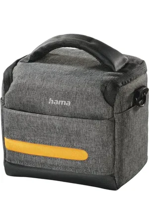 hama "Terra Camera Bag Made of Recycled Polyester (Photo Bag for Digital Cameras 15.5 x 10 x 13 cm, for Hanging as Shoulder Bag, Belt Loop for Bum Bag, Variable Inner Dividers) Grey