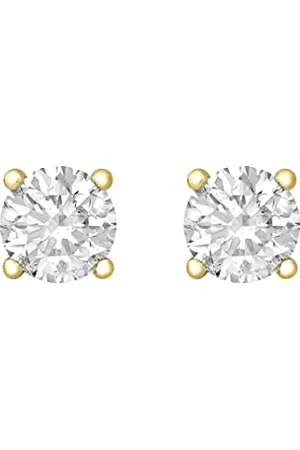 Amazon Gold Plated Sterling Silver Cubic Zirconia Stud Earrings 5mm