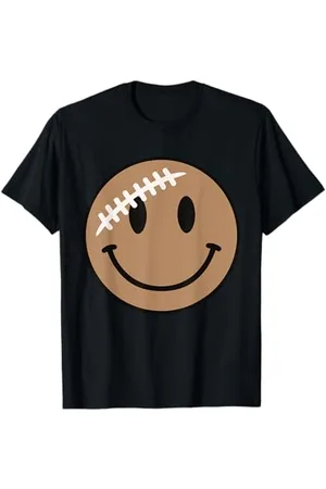 Cute 80s Smile Happy Tee Cute Football Happy Face Game Day Smile Face Sports Kids Fun T-Shirt