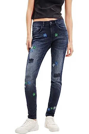 Desigual Bruselas Embroidered Push Up Skinny Jeans 23WWDD17