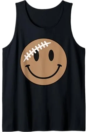 Cute 80s Smile Happy Tee Cute Football Happy Face Game Day Smile Face Sports Kids Fun Tank Top