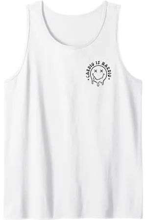 Cute 80s Smile Happy Tee Cardio Is Hardio Cute Melting Smile Face Funny Workout Gym Tank Top