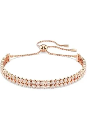 Swarovski Matrix Tennis bracelet, Round cut, , Rose gold-tone plated