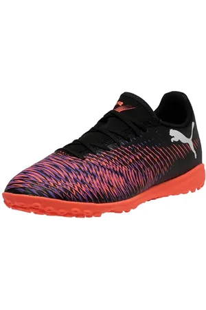 PUMA Unisex Future 8 Play TT Soccer Shoe, Black White-Glowing RED, 9.5 UK