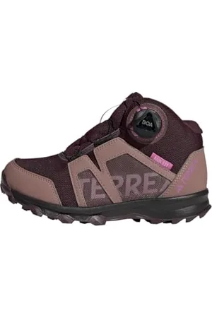 adidas Terrex BOA Mid RAIN.RDY Hiking Shoes Trail Running, Maroon/Matt Purple/Wonder Red, 6 UK Child