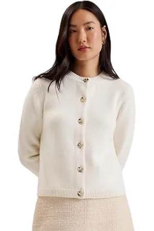 Ted Baker Womens Wmk-jaycey-Rose Button Crew Neck Cardigan Sweater, , 10 UK