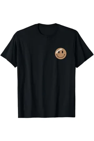Cute 80s Smile Happy Tee Cute Football Happy Face Game Day Smile Face Sports Kids Fun T-Shirt