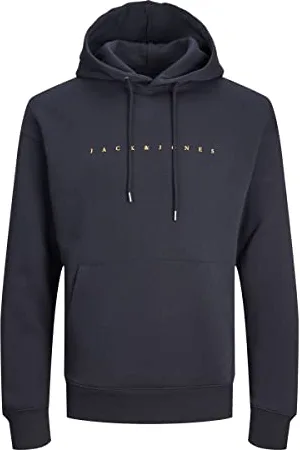 JACK & JONES Mens JJ Sweat Hoodie Dark L
