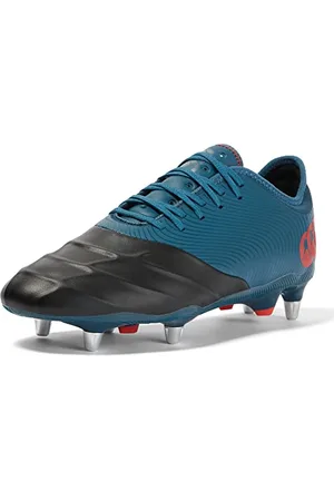 Canterbury Unisex Phoenix Genesis Pro Soft Ground Rugby Boots, Deep Ocean/Black/Oxy Fire, 3.5 UK