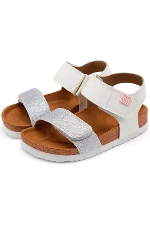 Gioseppo Girls’ Jabbeke Open Toe Sandals, Silver (Plata Plata), 3 UK