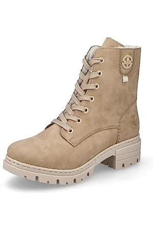 Rieker Women Ankle Boots 76843, Ladies Lace-up Ankle Boot,Winter Boot,Half-Boots,lace-up Bootie,Beige (Beige / 61),40 EU / 6.5 UK