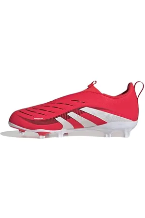 adidas Predator League Laceless Firm Multi Ground Football Boots Kids, Lucid Red/Cloud White/Core Black, 1 UK Child
