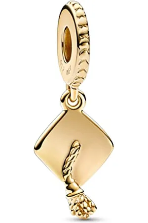 PANDORA Moments Student hat 14k -plated dangle