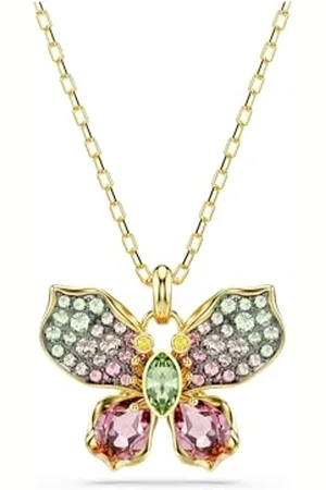 Swarovski Idyllia pendant, Mixed cuts, Pavé, Butterfly, , Mixed metal finish