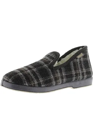 victoria Wamba Confortable Plaid Slippers & Sheepskin Interior & Matching Sole 202001 for Men 45