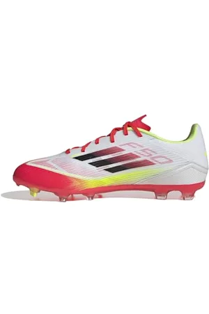 adidas Unisex F50 League Football Boots FG/MG, Cloud White/Core Black/Solar Yellow, 10.5 UK
