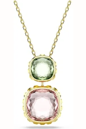 Swarovski Chroma pendant, Cushion cut, , Gold-tone plated