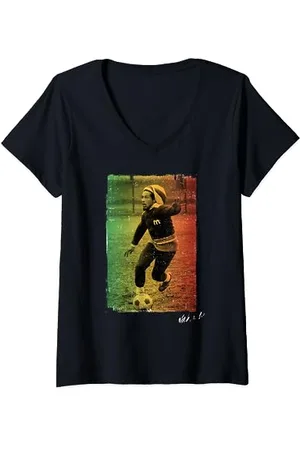 Bob Marley Rasta Football V-Neck T-Shirt
