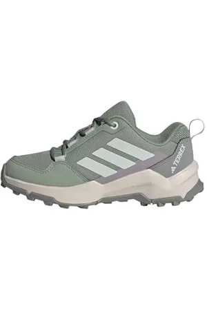 adidas Terrex AX4R Hiking Shoes, Silver Green/Linen Green/Preloved Fig, 6.5 UK Child
