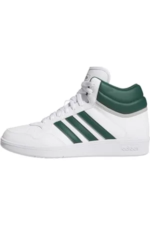 adidas Unisex Hoops 4.0 MID Shoes, FTWR White/Collegiate Green/Grey Two, 6.5 UK