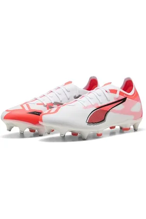 PUMA Unisex Ultra 5 Match MXSG Soccer Shoe, White Black-Glowing RED, 10 UK