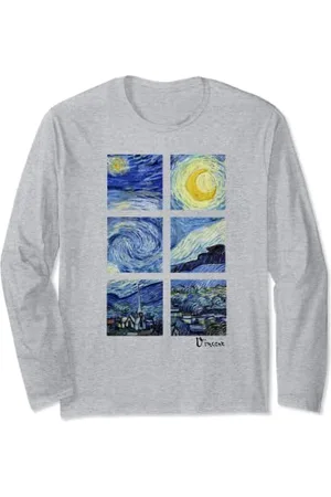Vincent Van Gogh Art Aesthetic Paintings Van Gogh Painting, Starry Night Collage, Vincent Van Gogh Long Sleeve T-Shirt