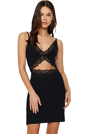 Trendyol Women Basic Fitted Knit Nightgown, ,S