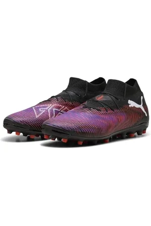 PUMA Unisex Future 8 PRO MG Soccer Shoe, Black White-Glowing RED, 9 UK