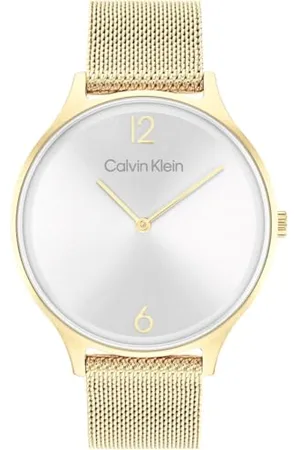 Calvin Klein Analogue Quartz Watch for Women with Gold Colored Stainless Steel mesh Bracelet - 25200003