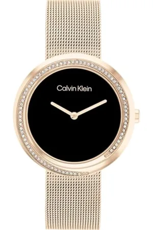 Calvin Klein Analogue Quartz Watch for Women with Carnation Gold Colored Stainless Steel mesh Bracelet - 25200151
