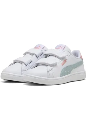 PUMA Smash 3.0 L V PS Sneaker, White-Modern Mint-Pink Fruit, 1 UK Child